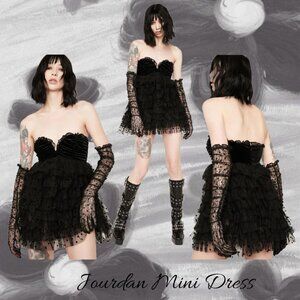 For Love And Lemons Jourdan Off-The-Shoulder Mini Dress  NWT